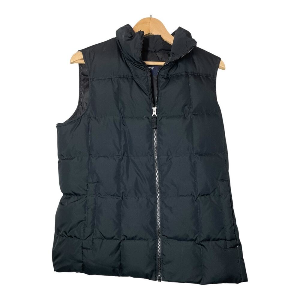 Lands End Womens Down Puffer Vest Black Size Medium